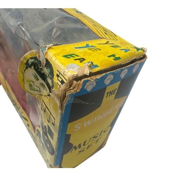 Vintage Swingers Music Set Beatles Style Band Figures Hong Kong w/ Box 1960s - Picture 10 of 16